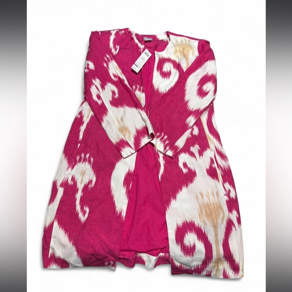 Chico's Hot Pink and White Ikat Print Top